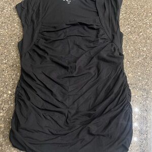 LOFT Black Ruched Tank Top Size S Petite Business Career Office Elegant Formal
